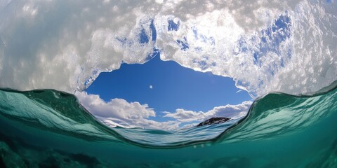 Aufkleber - Immersive Climate Narrative Underwater Perspective of Melting Glacial Seascape - Eco-Documentarian Visual Storytelling for Global Warming Awareness