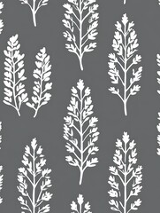 Aufkleber - Elegant botanical silhouettes in a seamless neutral backdrop pattern