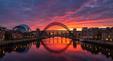  Tyne Sunrise: Newcastle's Bridges & Reflections Under a Fiery Sky - A Stunning Cityscape!