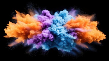 Aufkleber - Vibrant colored powder explosion creating a dynamic and colorful scene filled with energy and artistic flair