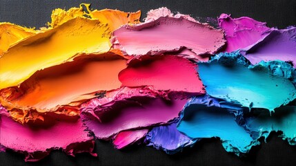 Aufkleber - Close up of a bunch of paint in an abstract rough colorful multicolored art composition