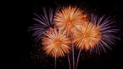 Poster - Fireworks exploding in the night sky, celebrating new year's eve or other special event