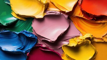 Aufkleber - Close up of a bunch of paint in an abstract rough colorful multicolored art composition