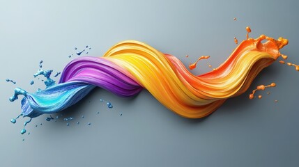 Aufkleber - Colorful wave of paint captured in motion showcasing vibrant brush strokes and fluid dynamics of artistic expression