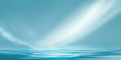 Poster - Light beam shining on a calm water surface, abstract background