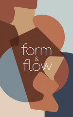 Poster - Abstract Design with Organic Shapes and Soft Color Palette Representing Form and Flow
