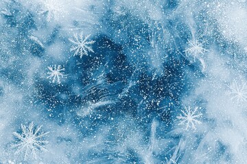 Aufkleber - Abstract ice texture with snowflakes creating a winter wonderland