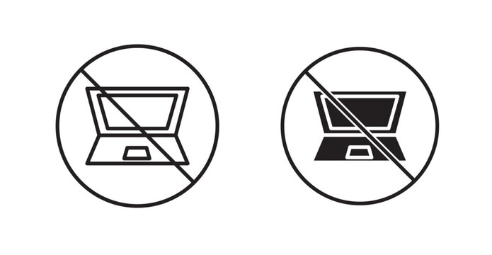 No computer sign graphics vectors designs