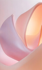 Poster - Dreamy pastel abstract with translucent curves, perfect for modern designs and backgrounds