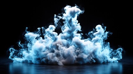 Aufkleber - Wispy cloud of smoke floating gracefully against a dark background evoking a sense of calmness and intrigue in nature