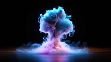 Aufkleber - Mystical blue and pink smoke swirling in the air creating an enigmatic atmosphere with dark and light contrasts