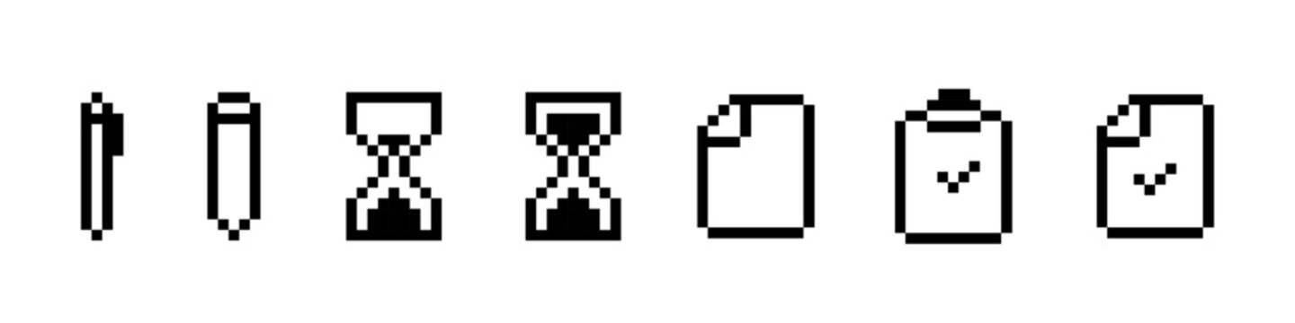 pixel icon. pixel writing icon