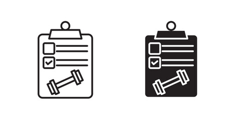 Fitness plan icons graphics vectors designs