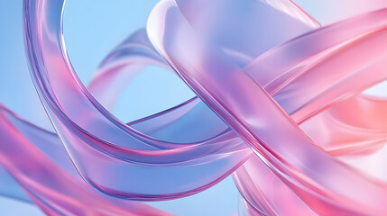 Poster - Abstract flow curves transparent, blending of gradient hues, creating visual movement and gentle light, fluidic shapes