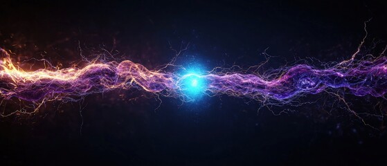 Aufkleber - Stunning abstract light streaks in vibrant purple and orange creating a mesmerizing visual experience of motion