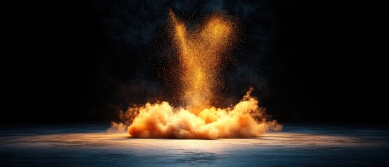 Aufkleber - Explosive fireball erupting in the darkness with intense colors creating a captivating light display