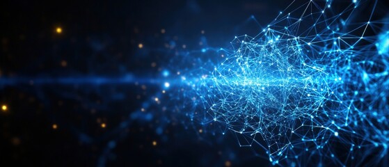 Aufkleber - Network of blue lights connecting in a futuristic digital space representing technology and innovation concepts