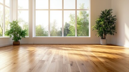 Poster - Bright and airy room with large window flooding the space with natural light creating a warm and inviting feel