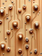 Poster - Close-up of a Printed Circuit Board with Visible Components and Traces