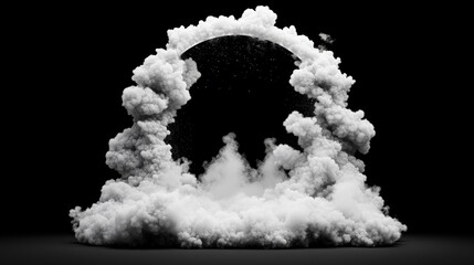 Aufkleber - Mystical cloud with a glowing moon in the background, creating an enchanting scene of nature and serenity