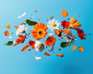 Poster - Vibrant Dynamic Floral Explosion Immersive Event Branding Imagery for Creative Marketing - Euphoric Color Burst Celebration Design