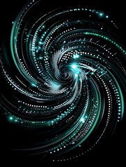 Poster - Entwined light streams abstract digital background with radiant glow