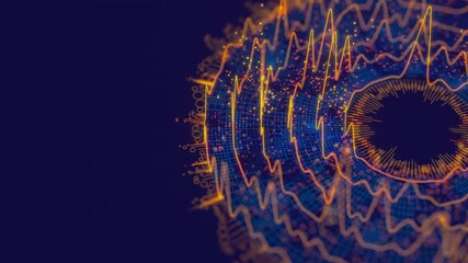 Poster - round big data information processing. complex data analysis. cyber space of ai technology learning.