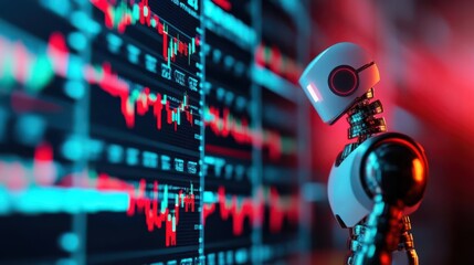 A conceptual fintech system with AI analyzing global financial markets
