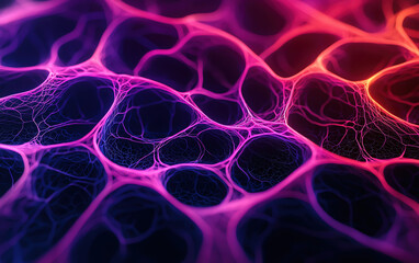 Poster - Futuristic abstract bioorganic textures with vibrant colors and patterns