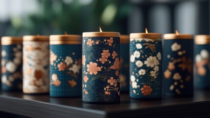 Poster - Intricately designed candle featuring a unique pattern that adds an artistic touch to any home decor setting