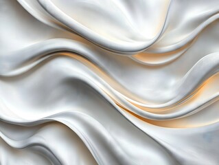 Poster - Fluid motion of white fabric interior design textile modern space abstract concept soft waves