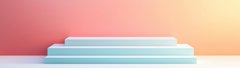 Poster - Modern podium with soft colors and gradient background creates serene atmosphere