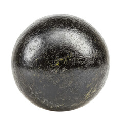 Poster - A glossy black ball positioned on a solid black background creating a striking visual contrast and depth isolated on a white background.