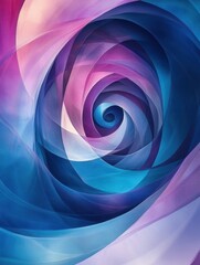 Leinwandbilder - Colorful swirling patterns create a dynamic and visually balanced abstract design featuring vibrant shades of blue, purple, and pink