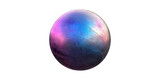 Abstract iridescent sphere with multicolored gradient set isolated on transparent background