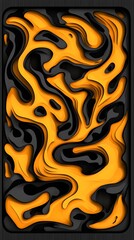 Poster - Layered yellow and black abstract background for presentations and design