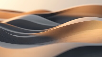 Poster - Flowing waves of textured layers create a serene visual harmony in soft light and warm colors