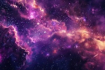 Detailed Image of Realistic Space Galaxy Illustration with Stars and Nebulas