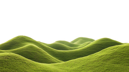 Wall Mural - green grassy hills rolling across transparent background