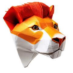 Poster - a whimsical paper animal head crafted with precision and artistic flair adding a touch of fun to any