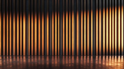 Poster - silhouette background with vertical wooden slats