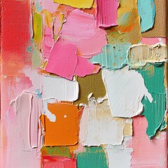 Poster - Vibrant abstract painting featuring an array of colors blending beautifully across the canvas