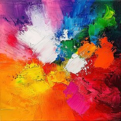 Poster - Stunning colorful painting showcasing a harmonious blend of bright hues and artistic expression