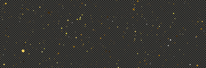 Wall Mural - gold glittering dust with stars on transparent backdrop