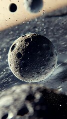 Wall Mural - Vivid lunar landscape showcasing the moon’s surface illuminated by distant celestial light