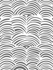 Aufkleber - Abstract striped seamless pattern with rounded gray and white shapes
