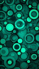 Poster - Charming Turquoise Celebration of Concentric Circular forms Artwork