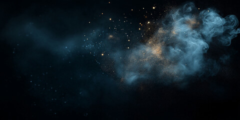 Wall Mural - A blue sky with a lot of stars and a lot of dust