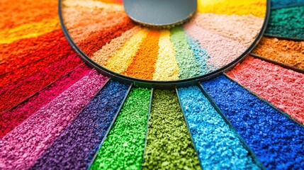 Poster - Striking rainbow colored wheel displaying a beautiful spectrum of colors in a circular design