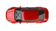 © PerfectPhoto - Modern red generic sedan car showing interior and roof in top view with transparent background